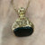 Bloodstone Victorian Textured Engraved Fob Pendant 9ct 9k Yellow Gold