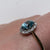 Antique Blue Zircon & Diamond Platinum Set Ring 18ct 18k Yellow Gold - Size O