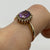 Amethyst & Diamond Halo Cluster Ring 9ct 9k Yellow Gold - Size P