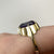 Retro Amethyst Brutalist Style Cocktail Ring 9ct 9k Yellow Gold - Size N