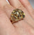 Nugget 70s Style Cluster Florentine Finish Statement Ring 9ct 9k Yellow Gold  - Size T