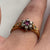 Ruby & Diamond Daisy Flower Ring 18ct 18k Yellow Gold - Size M