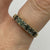 Green Sapphire Six Stone Heart Cut Out Band Ring 9ct 9k Yellow Gold - Size N