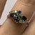 Diamond & Sapphire Ornate Cluster Ring 18ct 18k Yellow Gold  - Size M