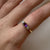 East West Amethyst & Diamond Ring 18ct 18K Yellow Gold - Size R