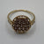 Menarandra Garnet & Diamond Flat Cluster Ring 10ct 10k Yellow Gold - Size P