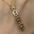 Sapphire & Diamond Drop Pendant Curb Chain Necklace 9ct 9k Yellow Gold - 18"