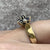 Diamond & Sapphire Daisy Flower Cluster Ring 9ct 9k Yellow Gold  - Size K