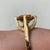 Retro Orange Zircon Chunky Statement Ring 9ct 9k Yellow Gold  - Size N