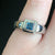 London Blue Topaz Square Bezel Set Ring 9ct 9K White Gold - Size H