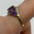 Amethyst & Diamond Ornate Cluster Ring 9ct 9k Yellow Gold - Size P