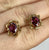 Pink Tourmaline Oval Cut Out Stud Earrings 18ct 18k Yellow Gold