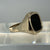 Onyx Square Signet Ring 9ct 9k Yellow Gold  - Size T 1/2