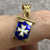 Maltese Cross Blue Enamel Pendant 18ct 18k Yellow Gold