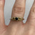 Citrine & Sapphire Three Stone Filigree Ring  9ct 9k Yellow Gold  - Size M