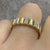 Diamond Two Tone Ribbed Band Ring 18ct 18k Yellow Gold - Size M