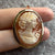 Carved Cameo Pendant And Brooch 9ct 9k Yellow Gold