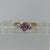 Pink & White Cubic Zirconia Trilogy Ring 9ct 9k Yellow Gold - Size P