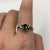 Teal Blue Topaz & CZ Twist Swirl Ring 9ct 9k Yellow Gold - Size R