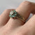 Emerald & Diamond  Daisy Ring 9ct 9k Yellow Gold - Size M