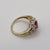 Ruby Lab Grown & Diamond Heart Cluster Ring 9ct 9k Yellow Gold - Size L