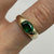 Lab Emerald Flush Set Gypsy Ring 9ct 9k Yellow Gold - Size O