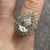 Ornate CZ Pear Halo Cluster Ring 9ct 9k Yellow Gold - Size U