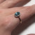 Antique Blue Zircon & Diamond Platinum Set Ring 18ct 18k Yellow Gold - Size O