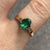 Emerald & Diamond Accent Ring 9ct 9k Yellow Gold - Size N