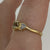 Green Sapphire & Diamond Ring 18ct 18K Yellow Gold - Size N 1/2