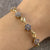 Iolite Daisy Flower Fancy Bracelet 9ct 9k Yellow Gold 7.5” Inches