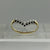 Sapphire & Diamond Wishbone Ring 9ct 9k Yellow Gold - Size P